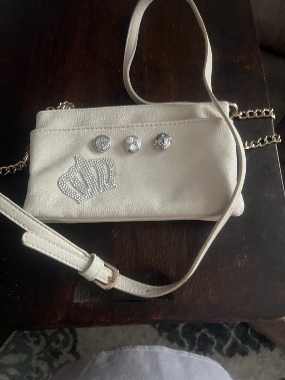 White Rhinestone Crown Crossbody Bag - Women's Shoulder Purse